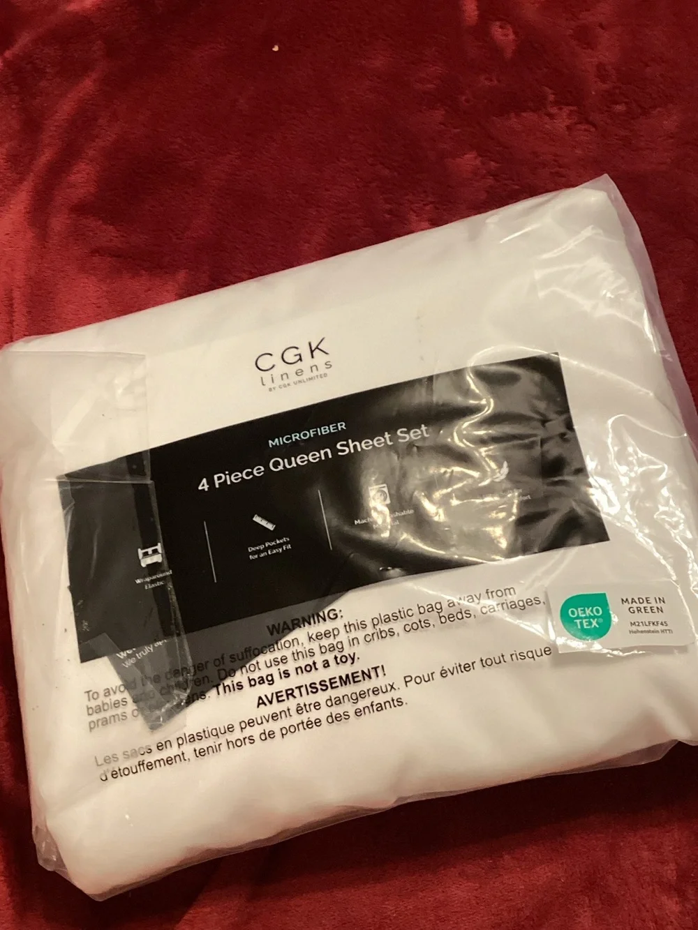 GK White Microfiber 4-Piece Queen Sheet Set - White
